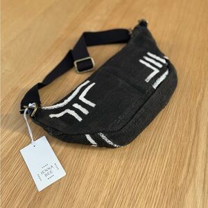 Jenna Bee Black Crosses Sling Bag NWT